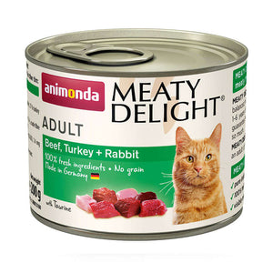Open image in slideshow, Animonda Adult Cat Meaty Delight Tin Beef Turkey &amp; Rabbit can
